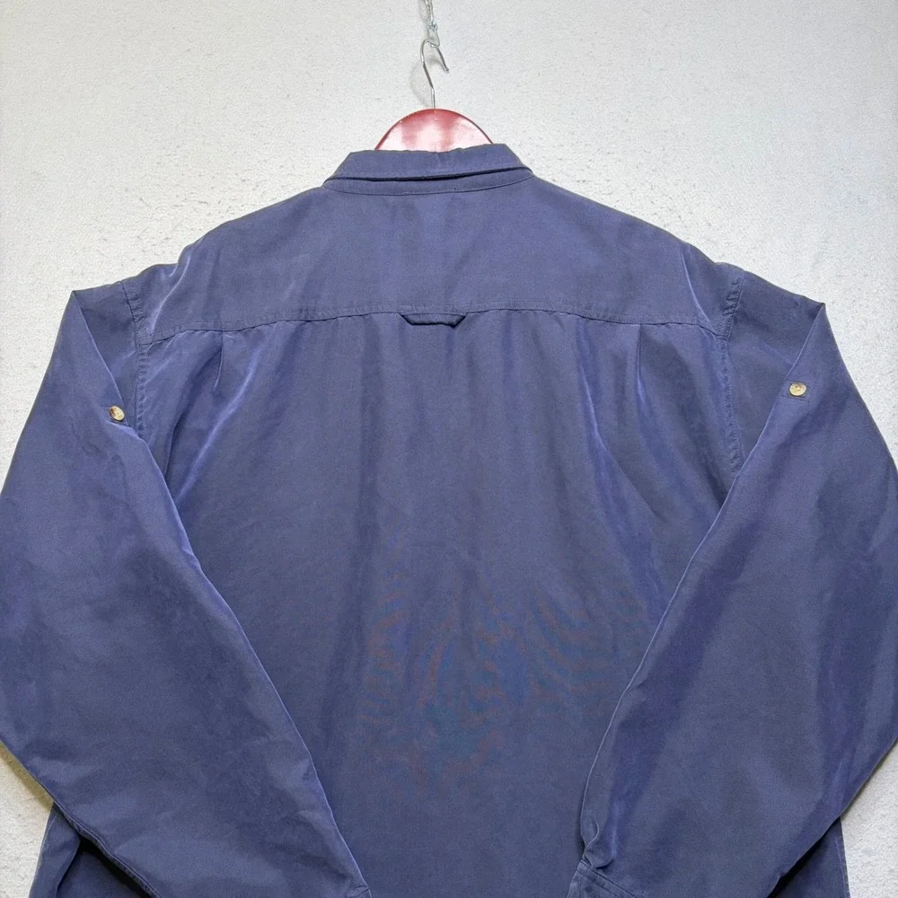 The North Face Button Up Shirt Mens XL Navy Blue A412 Long Sleeve Hiking Utility
